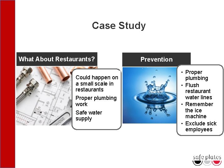 Case Study What About Restaurants? Could happen on a small scale in restaurants Proper