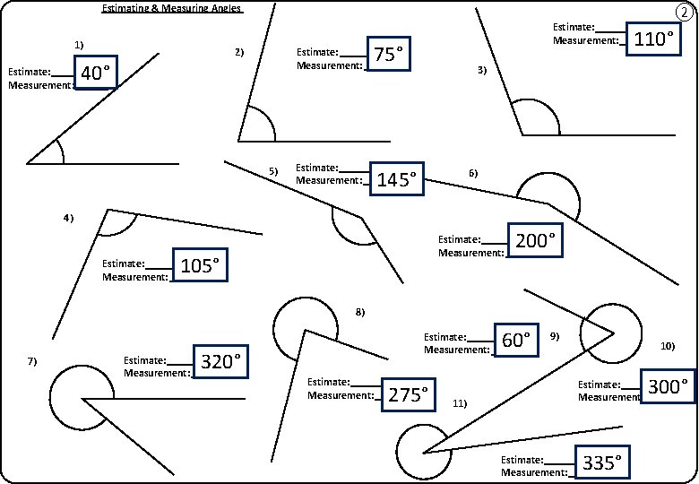 Estimating Measuring Angles Worksheet A The worksheet is