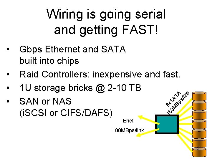 Wiring is going serial and getting FAST! • • • Gbps Ethernet and SATA Wiring is going serial and getting FAST! • • • Gbps Ethernet and SATA
