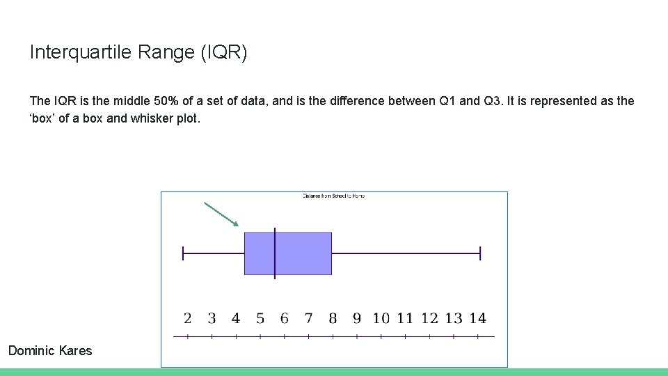 Interquartile Range (IQR) The IQR is the middle 50% of a set of data, Interquartile Range (IQR) The IQR is the middle 50% of a set of data,