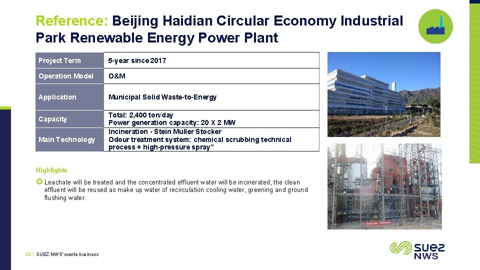 Reference: Beijing Haidian Circular Economy Industrial Park Renewable Energy Power Plant Project Term 5