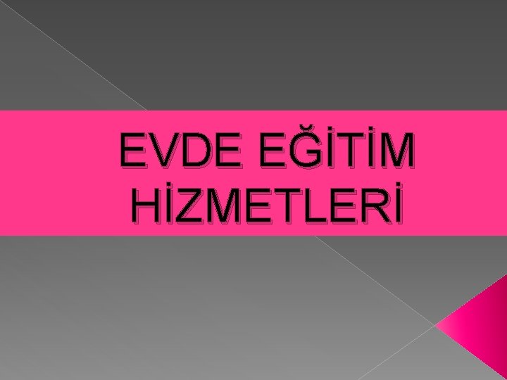 EVDE EĞİTİM HİZMETLERİ 