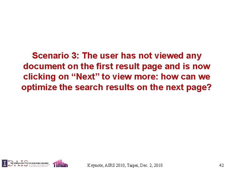 Scenario 3: The user has not viewed any document on the first result page