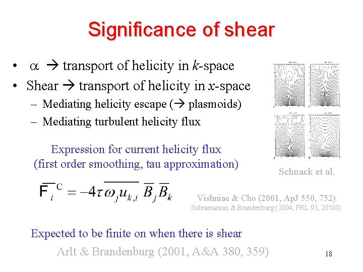 Significance of shear • a transport of helicity in k-space • Shear transport of