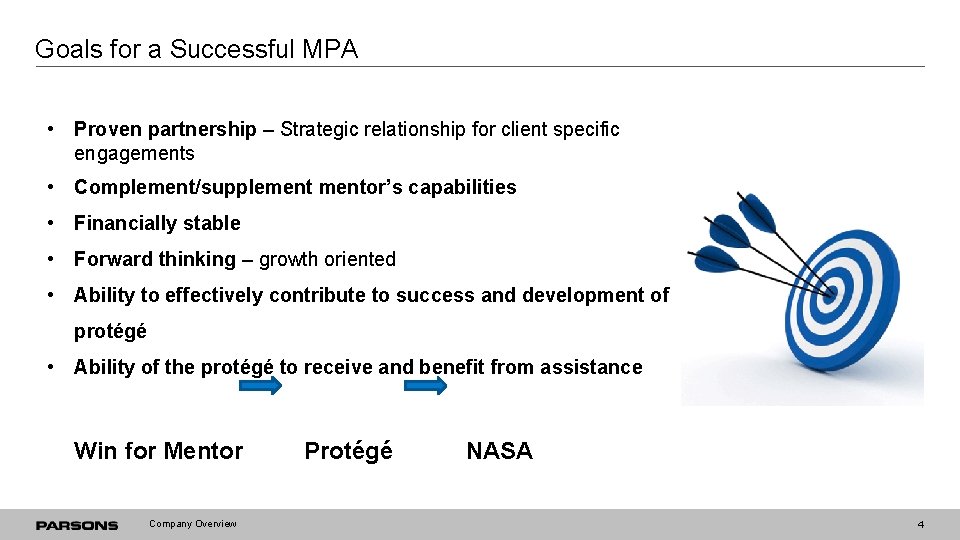 Goals for a Successful MPA • Proven partnership – Strategic relationship for client specific
