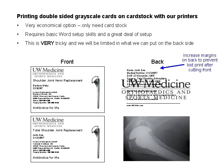 Printing double sided grayscale cards on cardstock with our printers • Very economical option