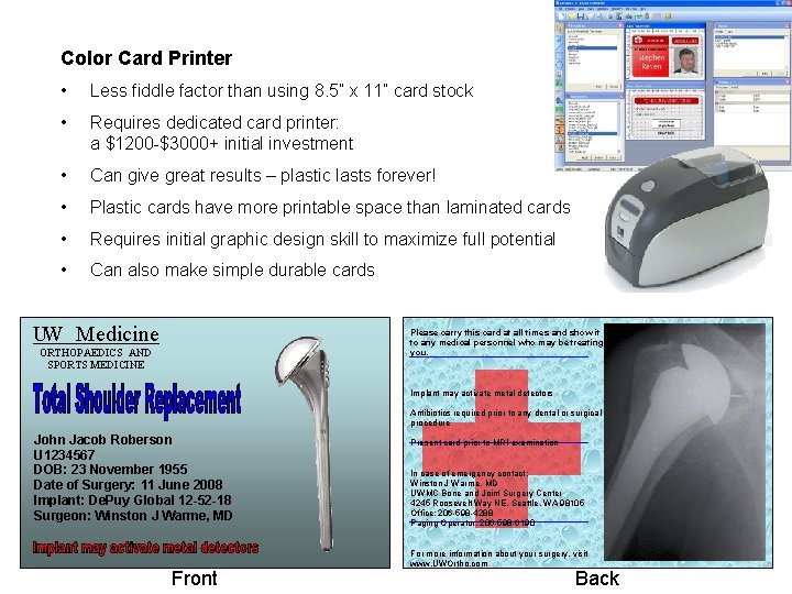 Color Card Printer • Less fiddle factor than using 8. 5” x 11” card