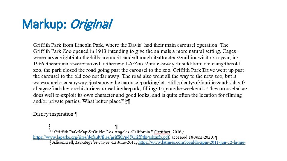 Markup: Original 