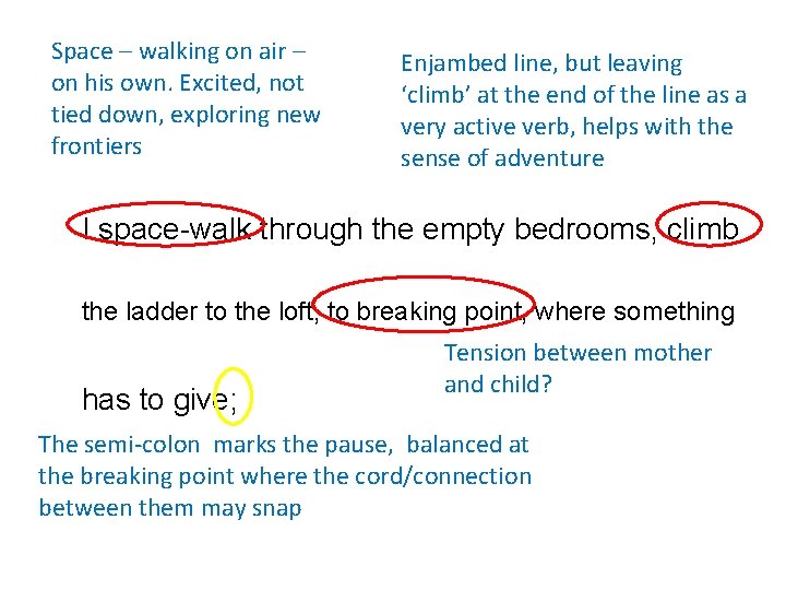 Space – walking on air – on his own. Excited, not tied down, exploring