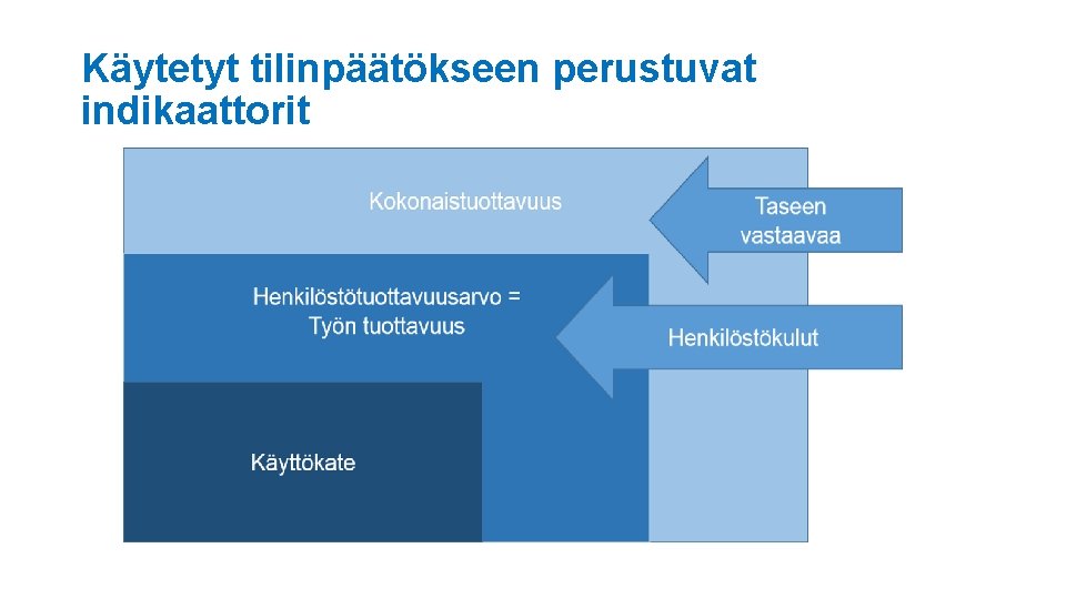 Käytetyt tilinpäätökseen perustuvat indikaattorit 