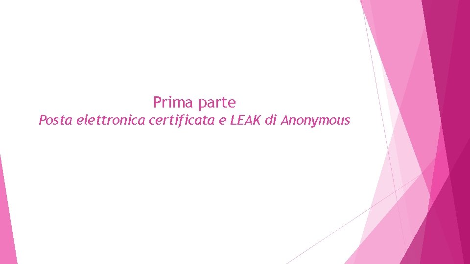 Prima parte Posta elettronica certificata e LEAK di Anonymous 