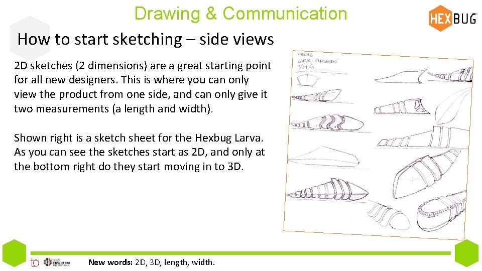 Drawing & Communication How to start sketching – side views 2 D sketches (2