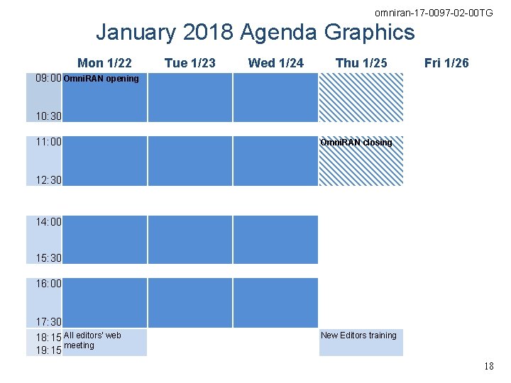 omniran-17 -0097 -02 -00 TG January 2018 Agenda Graphics Mon 1/22 Tue 1/23 Wed