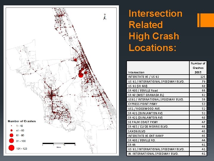 Intersection Related High Crash Locations: Intersection INTERSTATE 95 / US 92 / INTERNATIONAL SPEEDWAY