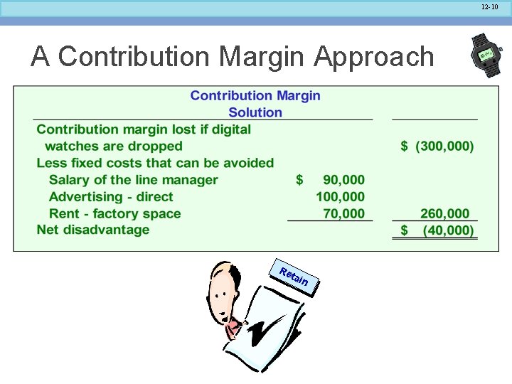 12 -10 A Contribution Margin Approach Re tai n 12 -10 A Contribution Margin Approach Re tai n