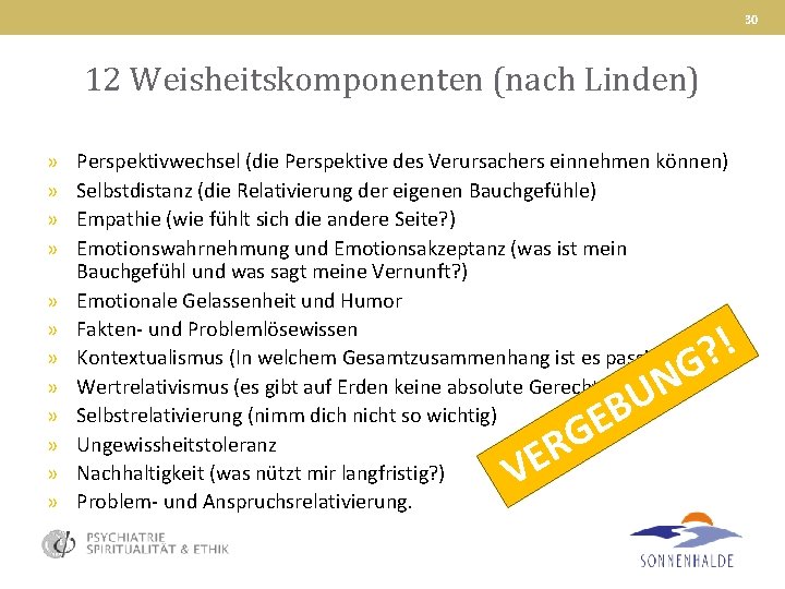 30 12 Weisheitskomponenten (nach Linden) » » » Perspektivwechsel (die Perspektive des Verursachers einnehmen