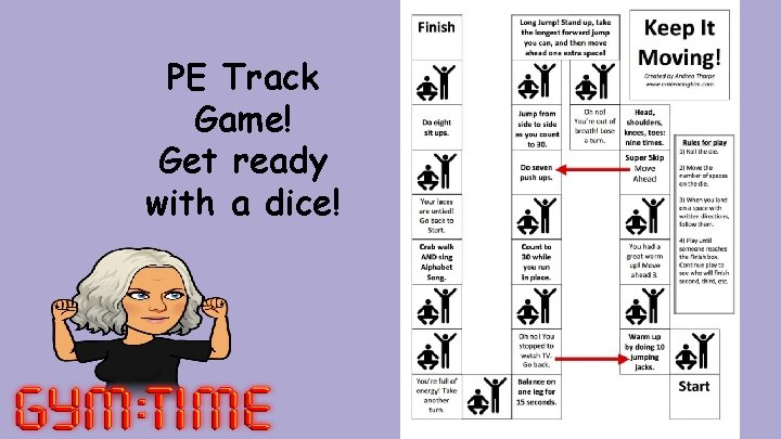 PE Track Game! Get ready with a dice! 
