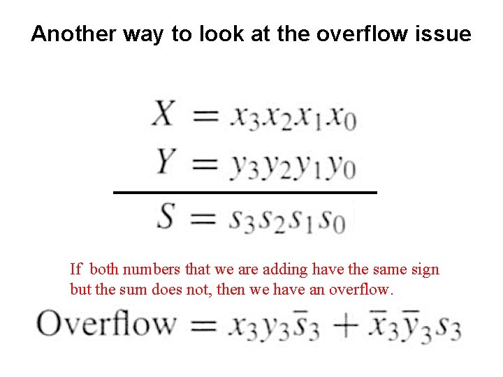 Another way to look at the overflow issue If both numbers that we are