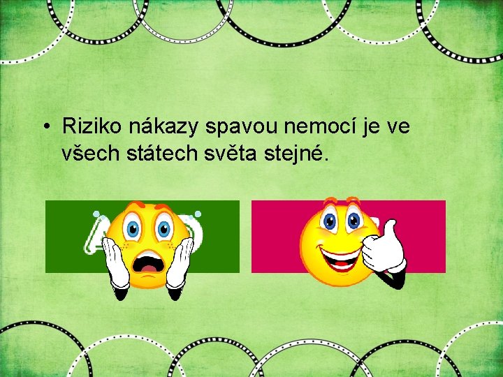  • Riziko nákazy spavou nemocí je ve všech státech světa stejné. 