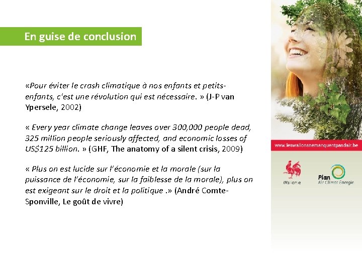 En guise de conclusion «Pour éviter le crash climatique à nos enfants et petitsenfants, En guise de conclusion «Pour éviter le crash climatique à nos enfants et petitsenfants,