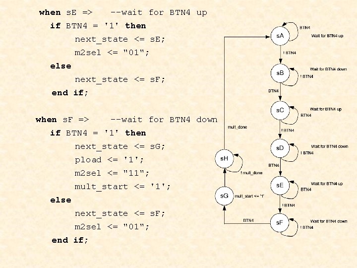 when s. E => --wait for BTN 4 up if BTN 4 = '1'