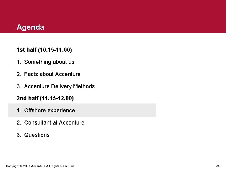Agenda 1 st half (10. 15 -11. 00) 1. Something about us 2. Facts