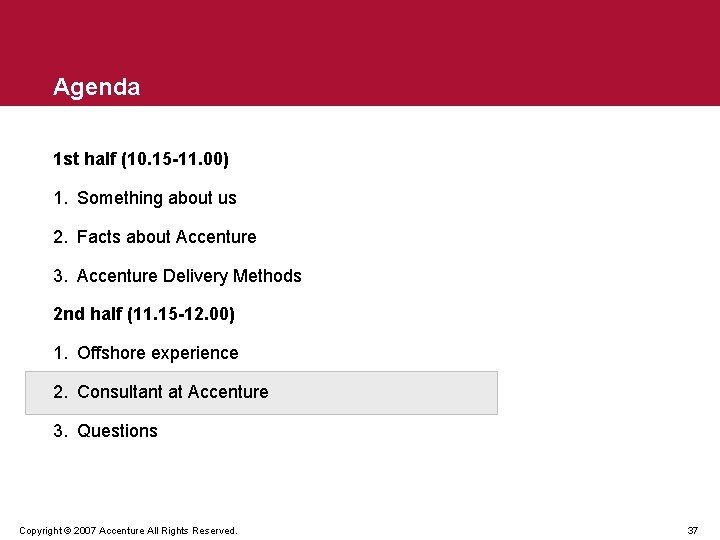 Agenda 1 st half (10. 15 -11. 00) 1. Something about us 2. Facts