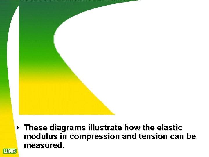  • These diagrams illustrate how the elastic modulus in compression and tension can