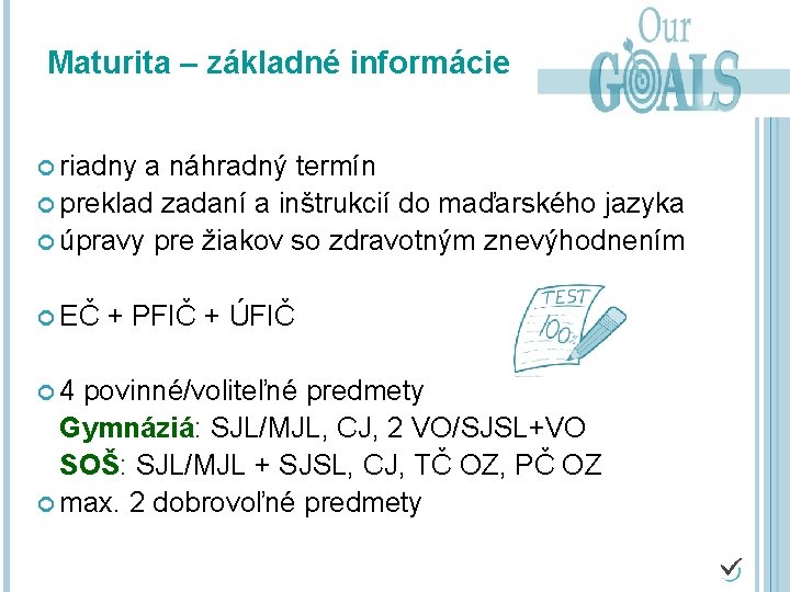 Maturita – základné informácie riadny a náhradný termín preklad zadaní a inštrukcií do maďarského