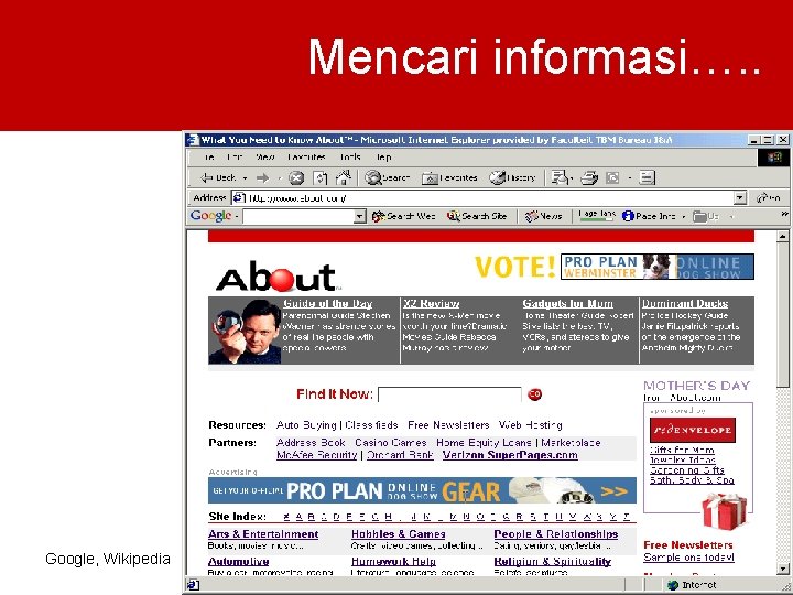 Mencari informasi…. . Google, Wikipedia 