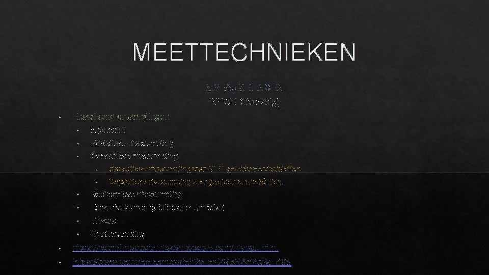 MEETTECHNIEKEN NIVEAUMETINGEN INHOUD (vervolg) • Elektrische drukmetingen • Algemeen • Resistieve niveaumeting • Capacitieve