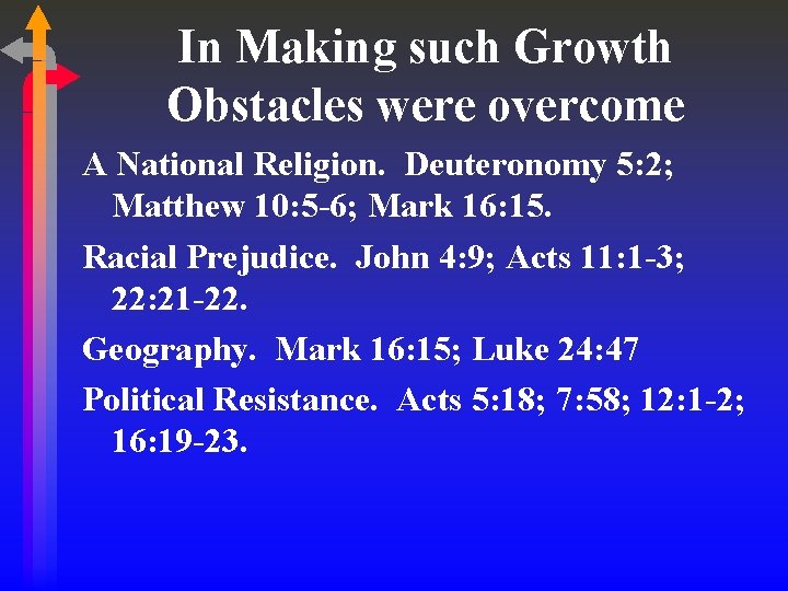 In Making such Growth Obstacles were overcome A National Religion. Deuteronomy 5: 2; Matthew