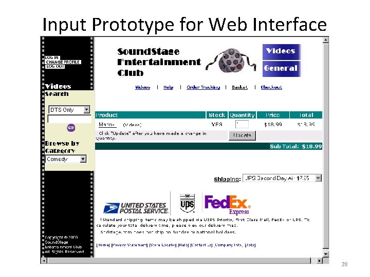 Input Prototype for Web Interface 28 