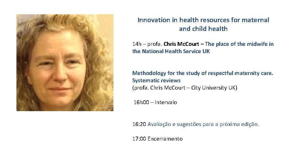 Innovation in health resources for maternal and child health 14 h – profa. Chris