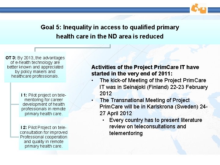 Goal 5: Inequality in access to qualified primary health care in the ND area