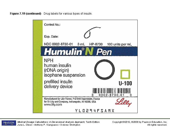 Figure 7. 19 (continued) Drug labels for various types of insulin. Medical Dosage Calculations: