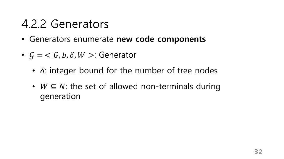 4. 2. 2 Generators 32 