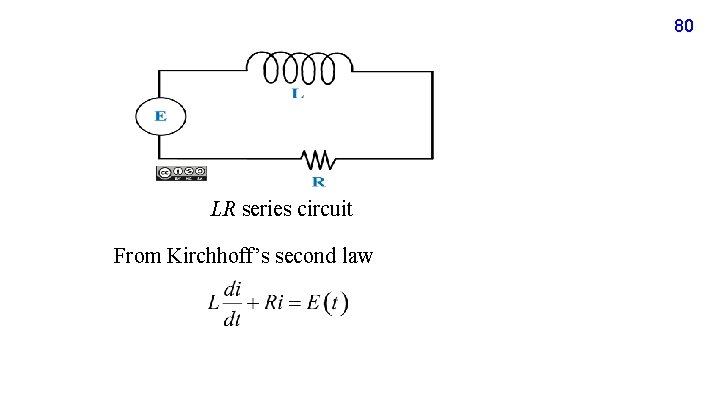 80 LR series circuit From Kirchhoff’s second law 