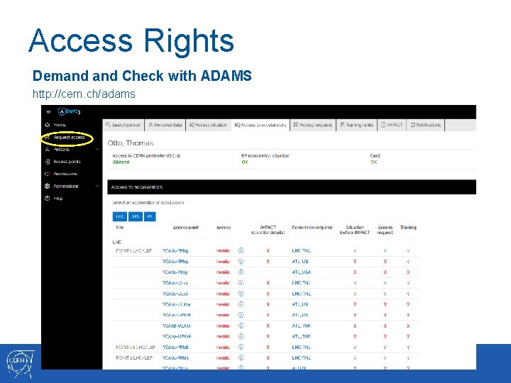 Access Rights Demand Check with ADAMS http: //cern. ch/adams Version 1 - 1. 11.