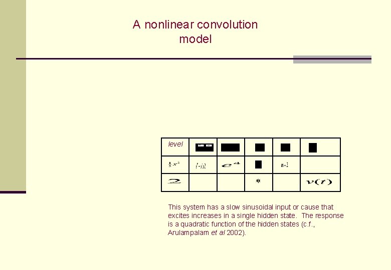 A nonlinear convolution model level This system has a slow sinusoidal input or cause A nonlinear convolution model level This system has a slow sinusoidal input or cause