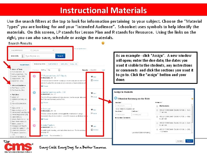 Instructional Materials Use the search filters at the top to look for information pertaining