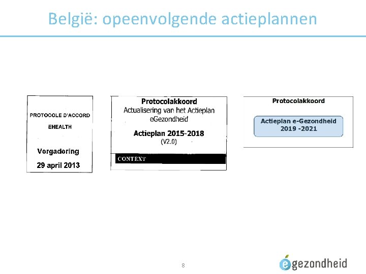 België: opeenvolgende actieplannen 8 