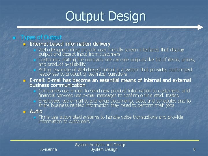System Analysis and Design System Design Mr Ahmad