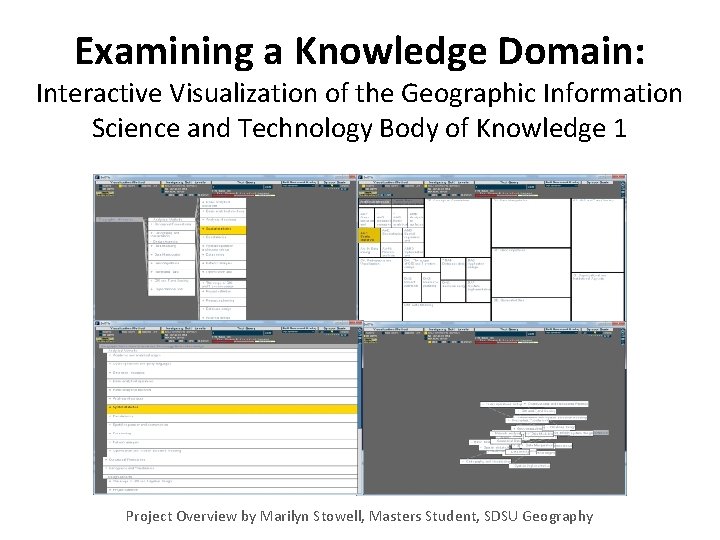 Examining a Knowledge Domain: Interactive Visualization of the Geographic Information Science and Technology Body