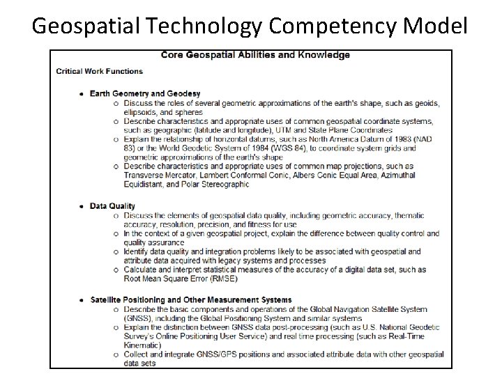 Geospatial Technology Competency Model 