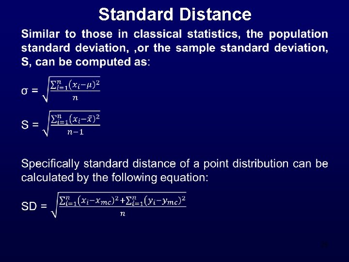 Standard Distance • 25 