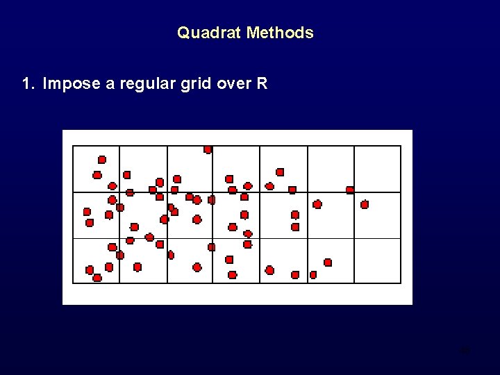 Quadrat Methods 1. Impose a regular grid over R 48 
