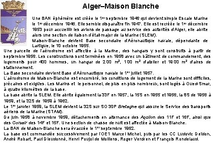 Alger–Maison Blanche Une BAN éphémère est créée le 1 er septembre 1946 qui devient