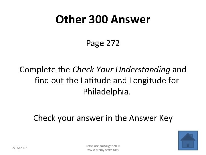 Other 300 Answer Page 272 Complete the Check Your Understanding and find out the