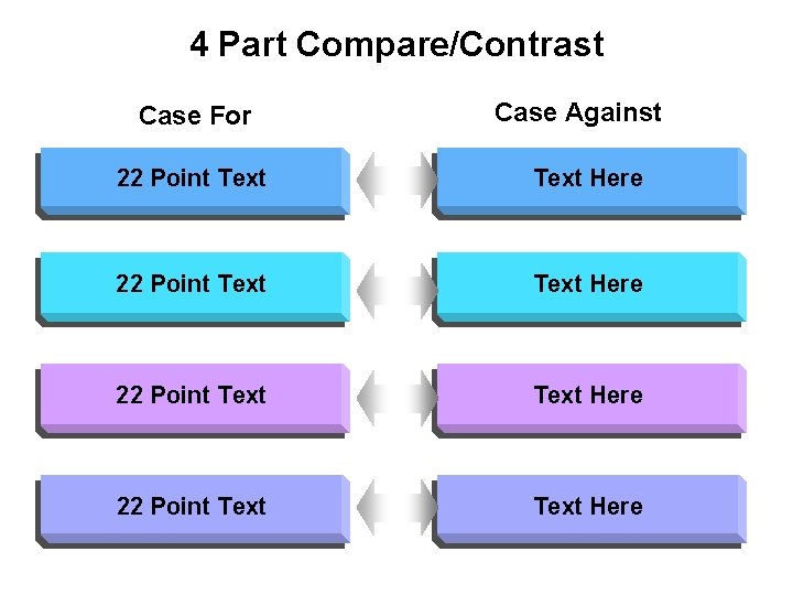 4 Part Compare/Contrast Case For Case Against 22 Point Text Text Here 